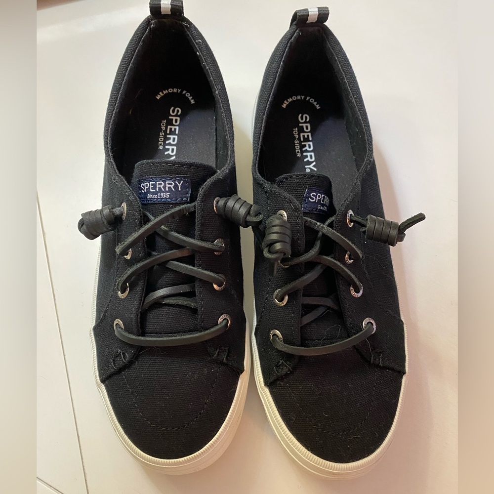 Sperry Crest Vibe Black Sneaker with Memory Foam